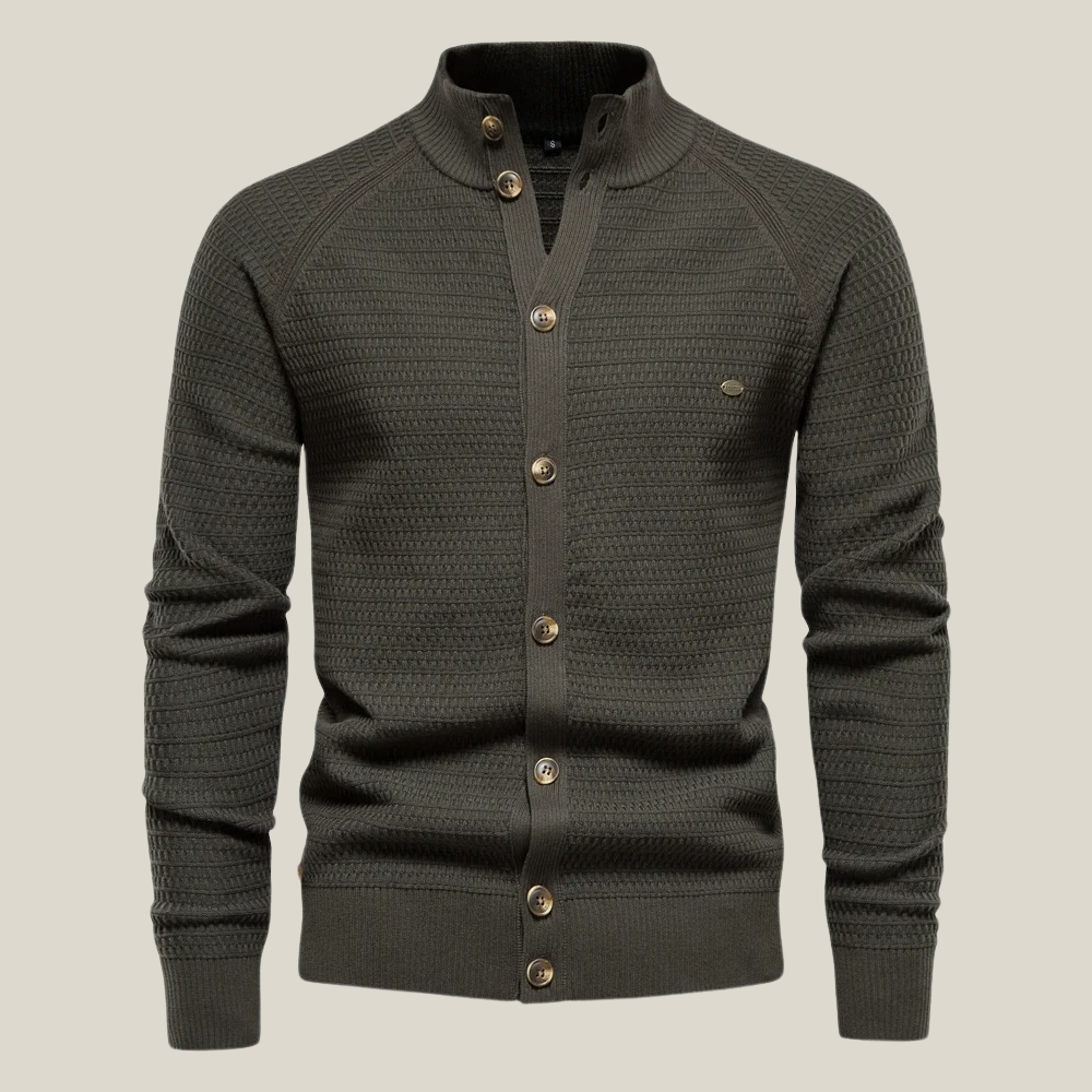 Oakern Textured Sweater Knit Button-Up