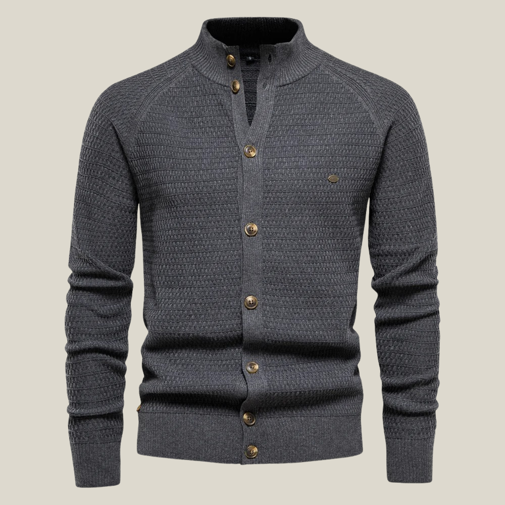Oakern Textured Sweater Knit Button-Up