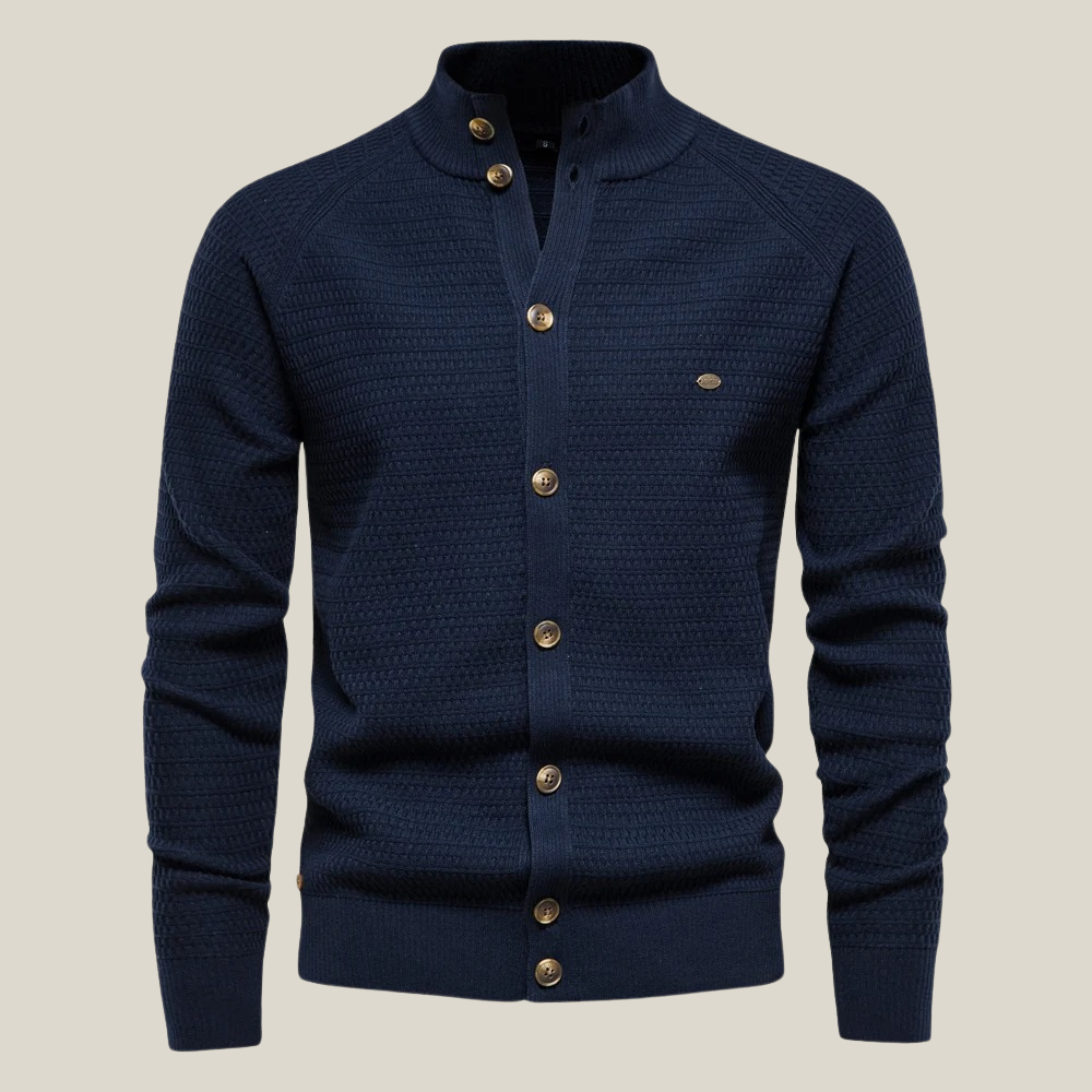 Oakern Textured Sweater Knit Button-Up