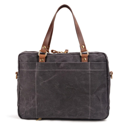 Oakern Expedition Briefcase – Waxed Canvas & Leather Laptop Bag