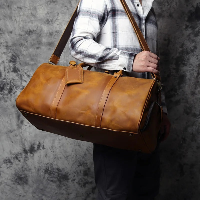 Oakern Voyager Duffel – Full Grain Leather Travel Bag